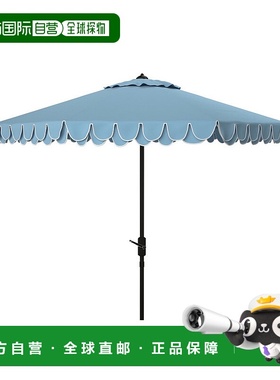 自营safaviehElegant Valance 9Ft 自动倾斜伞 - 淡蓝色/白色 【