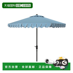 自营safaviehElegant Valance 9Ft 自动倾斜伞 - 淡蓝色/白色 【