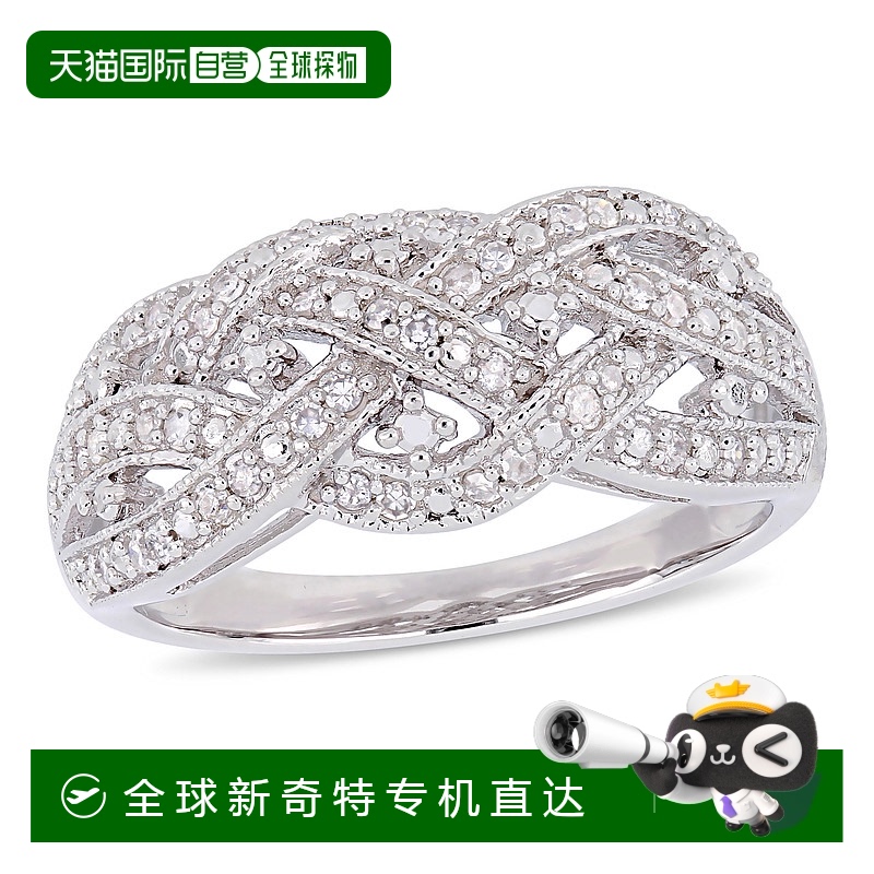 美国直邮Julianna B钻石戒指925纯银缠绕镂空设计时尚优雅简约