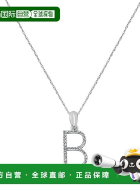 自营 sabrina14k 金和钻石初始项链 - 白色 b 美国奥莱直发吊坠