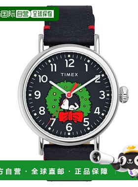 自营Timex Men's Peanuts Featuring Snoopy Black Dial Watch -
