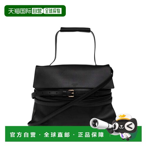 美国直邮自营moschino纳帕皮革束带肩包-黑色 美国奥莱直发