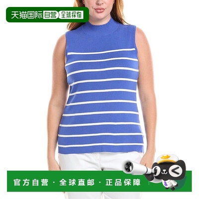 自营 Tahari ASL Plus立领运动背心-蓝色 美国奥莱直发