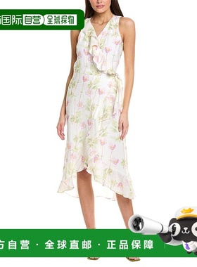 自营 Sara Campbell Savannah 亚麻中长连衣裙 - 绿色 美国奥莱直