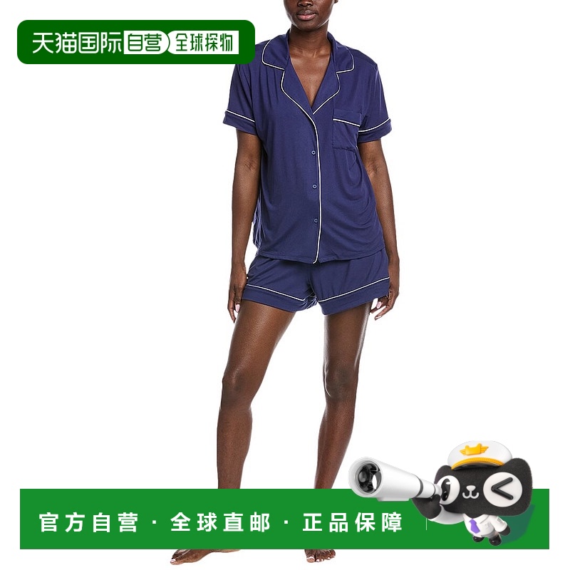 自营 Badgley Mischka 2件套美味衬衫和短裤-蓝色 美国奥莱直发