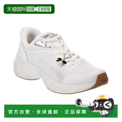 自营Jimmy Choo Diamond Run F皮革 & 帆布运动鞋-白色 美国奥莱
