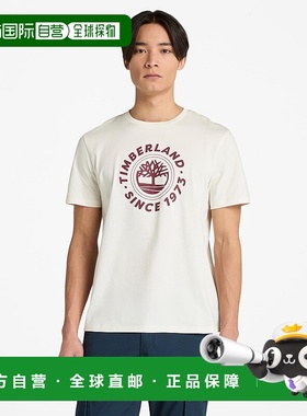 自营timberland男士图案短袖T恤-复古白色 美国奥莱直发