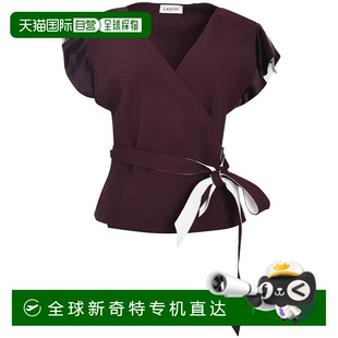 子 自營(yíng) 帶飄逸袖 紅色 lanvin紅色裹身襯衫 美國(guó)奧萊直發(fā)
