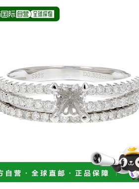 自营 vir jewels1/2 克拉半镶钻石新娘套装带 0.925 纯银尺寸 7 -
