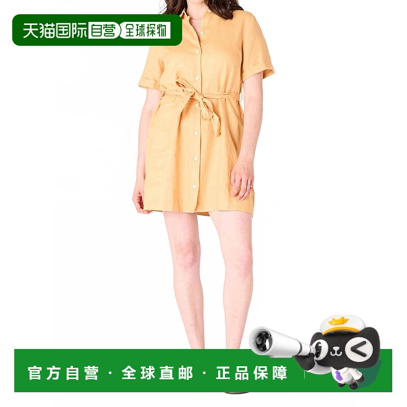 自营dex黄黄色杏色柔软连衣裙 美国奥莱直发