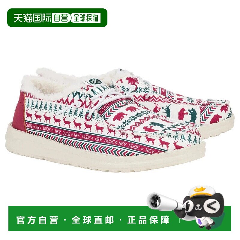 自营Hey Dude Wendy Holiday Cheers 43009-119 Women's White Sl