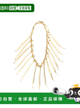 自营jacquemusGold Gold-Tone Brass Bean Pendant Necklace - no