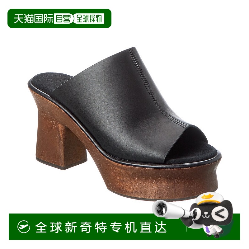 自营salvatore ferragamoFerragamo Samanta 皮革穆勒鞋 - 黑色