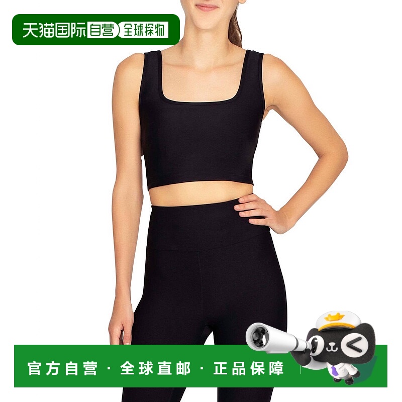 自营 nicole miller墨黑色运动文胸上衣 - 墨黑色 美国奥莱直发