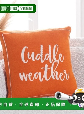 自营 safavieh拥抱天气枕头 - 橙色/自然色 美国奥莱直发
