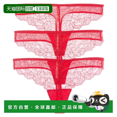 自营on gossamerOnGossamer 2pk Luxe Lace Thong - red 美国奥莱