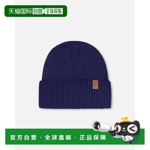 自营deux par deuxRib Knit Beanie Hat Navy Blue - navy blue