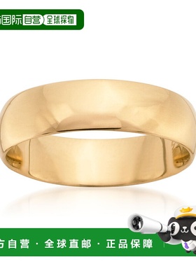 自营 Ross-Simons 男士 6 毫米 14 克拉黄金结婚戒指 - 黄色 美国