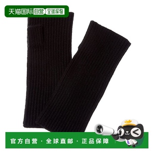 美国奥莱直发手套 黑色 自营Vince Rib针织羊毛和羊绒混纺暖手器