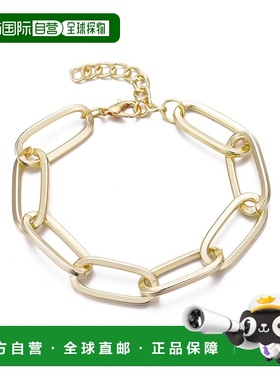 自营adorniaGold Plated Chunky Paperclip Chain Bracelet - gol