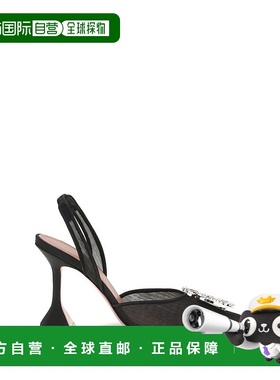 自营Amina Muaddi Begum女式高跟鞋-黑色 美国奥莱直发凉鞋