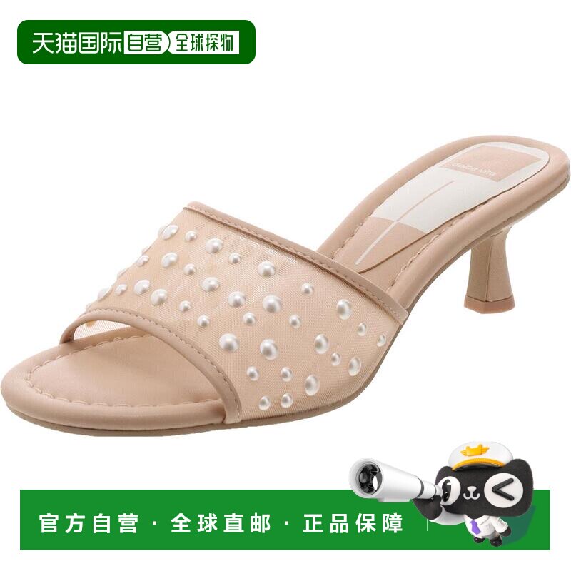 自营 dolce vitaMEEZA PEARL女式装饰男式小猫高跟鞋-腮红网眼 美