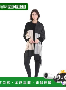 自营in2Cashmere Color Blocked Shawl - neutral combo 美国奥莱