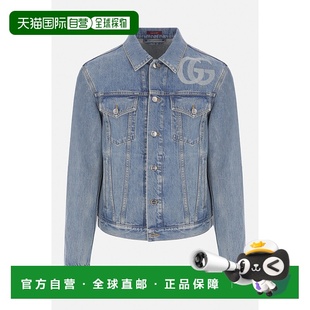 香港直邮潮奢 激光印花双G牛仔夹克 Gucci 男士 8156 古驰 1h可退