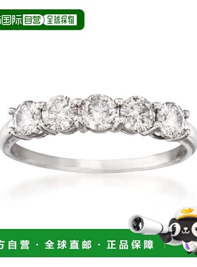 自营 14kt 白金 Ross-Simons 钻石 5 石戒指 - 白色 美国奥莱直发