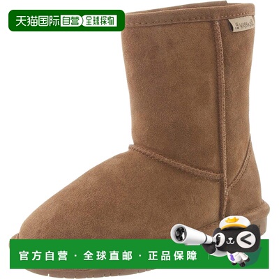 自营BEARPAW Girls Emma Short Suede Boots - hickory 美国奥莱