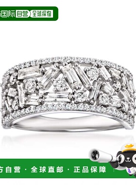 自营Ross-Simons Round and Baguette Diamond Ring in 14kt Whit