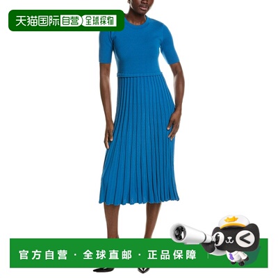 自营Elie Tahari The Vesper Sweaterdress - blue 美国奥莱直发