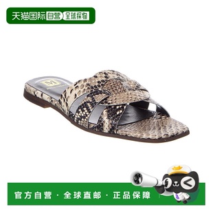 Bruno Magli Alessia蛇纹压花皮革凉鞋 美国奥莱 自营 黑色