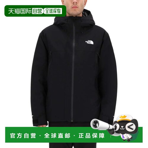 自营the north facePadded Hooded Logo Jacket - black 美国奥莱