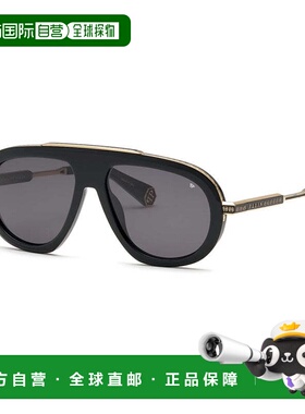 自营Philipp Plein Sunglasses Aviator Full Rim, Shiny Black/g