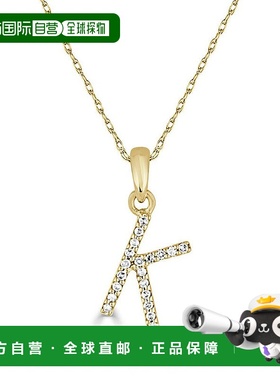 自营 sabrina14k 金和钻石初始项链 - 黄色 k 美国奥莱直发