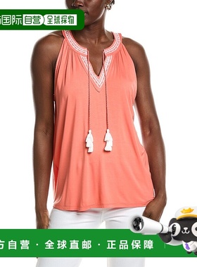 自营 Jones New York刺绣吊带上衣-橙色 美国奥莱直发新款性感