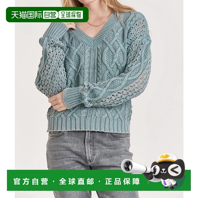 自营another love蓝灰色酸洗克劳迪娅毛衣-蓝灰色 美国奥莱直发