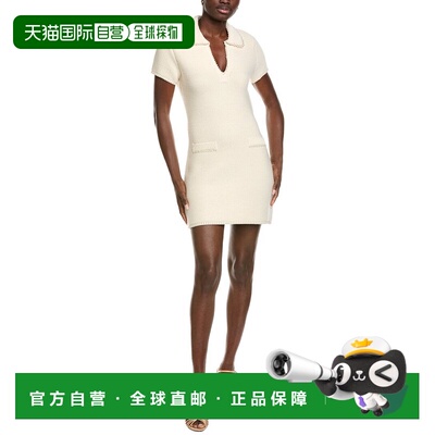 自营English Factory Knit Pearl Detail Mini Dress - ivory 美