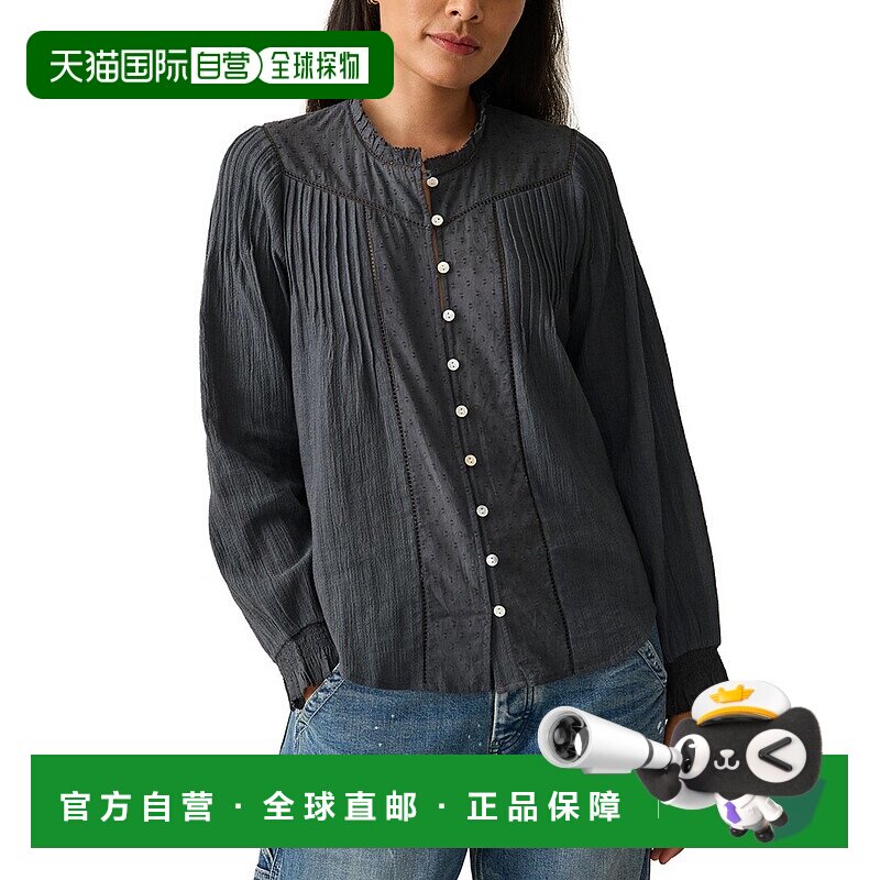 自营 Faherty Lily上衣-黑色 美国奥莱直发长袖泡泡袖