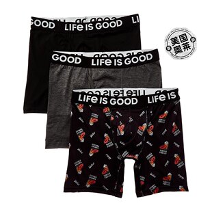 美国奥莱 柔软平角内裤 Life 直发 Good 多款 件装