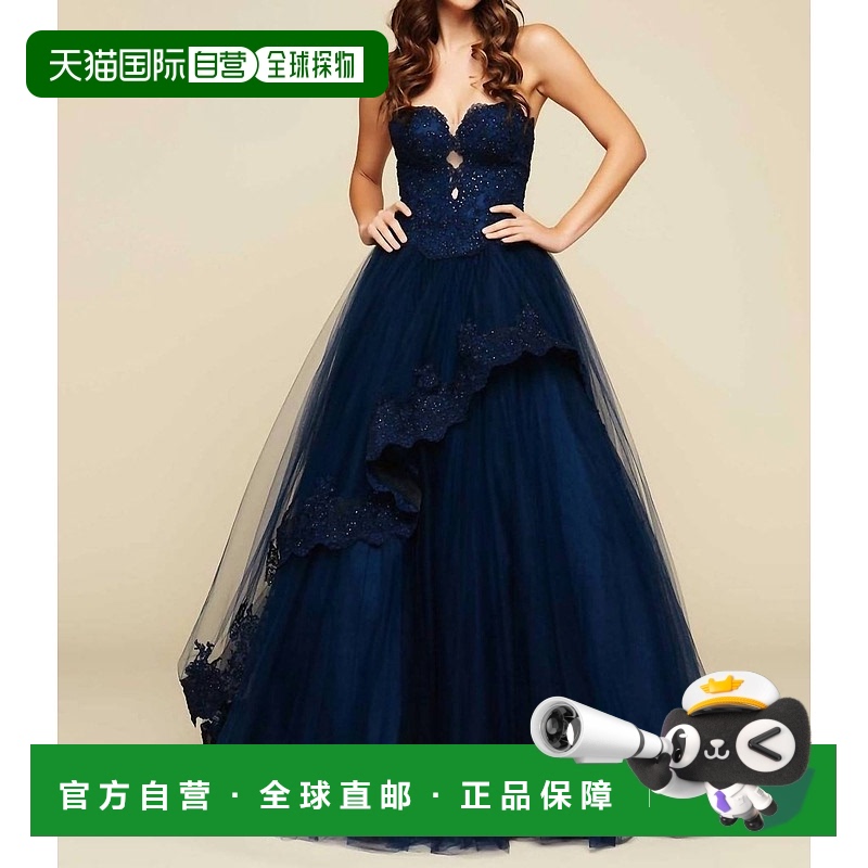 自营 mac duggal海军蓝薄纱舞会礼服 - 海军蓝 美国奥莱直发