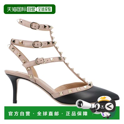 自营valentinoRockstud 65Mm Cage Pumps Black - pink 美国奥莱