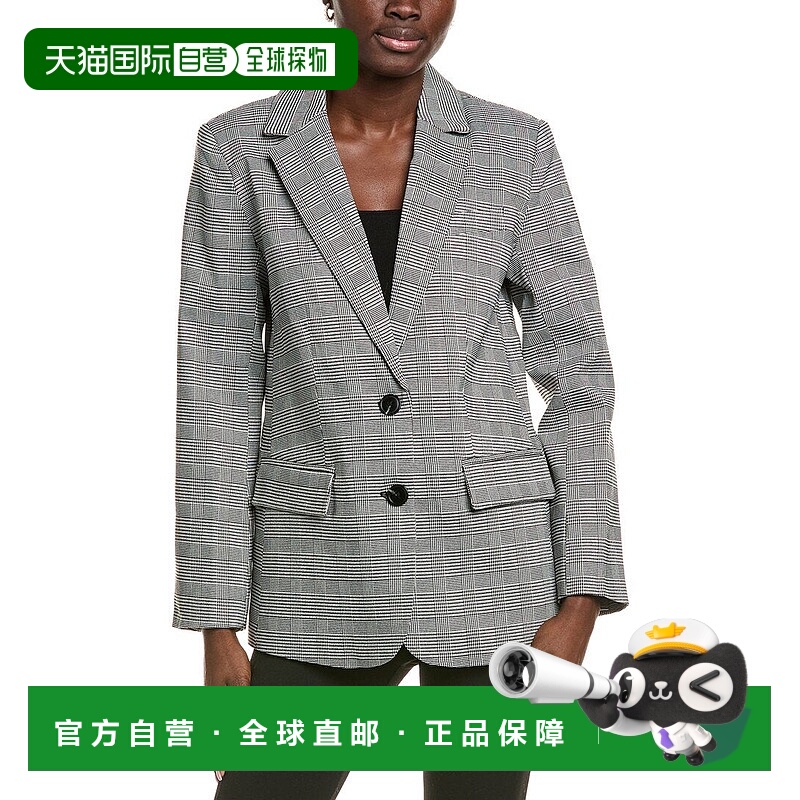 自营Endless Rose Oversized Plaid Bazer - black 美国奥莱直发