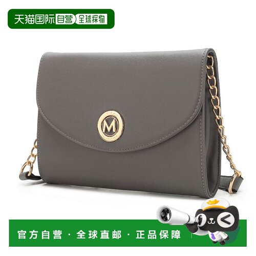 美国直邮自营mia k collectionAndra 纯素皮革女士斜挎包 灰色