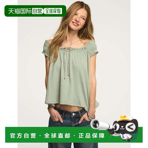 自营lucky brandLucky品牌女款smockned Tie Front针织上衣-中号