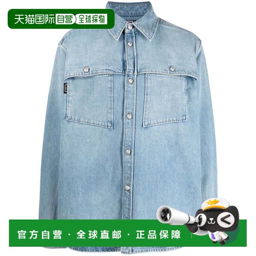 自营balmain蓝色纯棉YH1HD015DC23浅色牛仔长袖套衫-蓝色 美国奥
