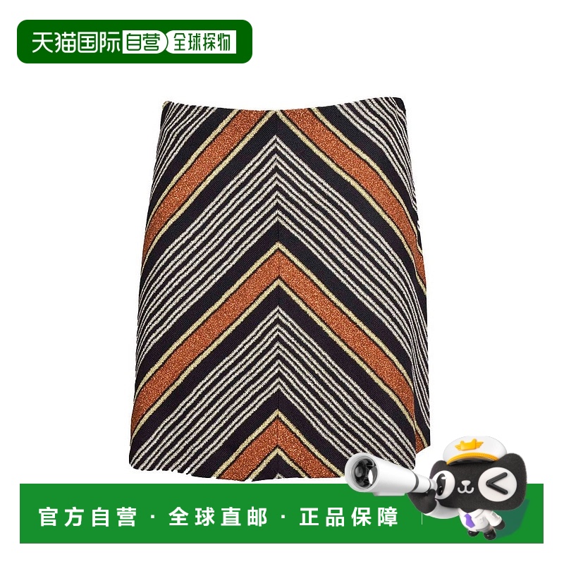 自营 missoni橙色Lame条纹粘胶迷你裙-橙色 美国奥莱直发