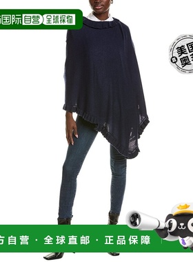 自营 sofiacashmere 荷叶边羊毛 & 羊绒混纺斗篷 - 蓝色 美国奥莱