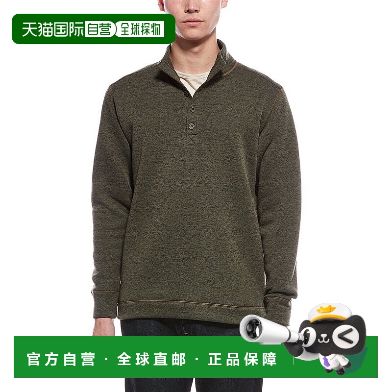 自营WEATHERPROOF VINTAGE Mock Neck Button Pullover - green